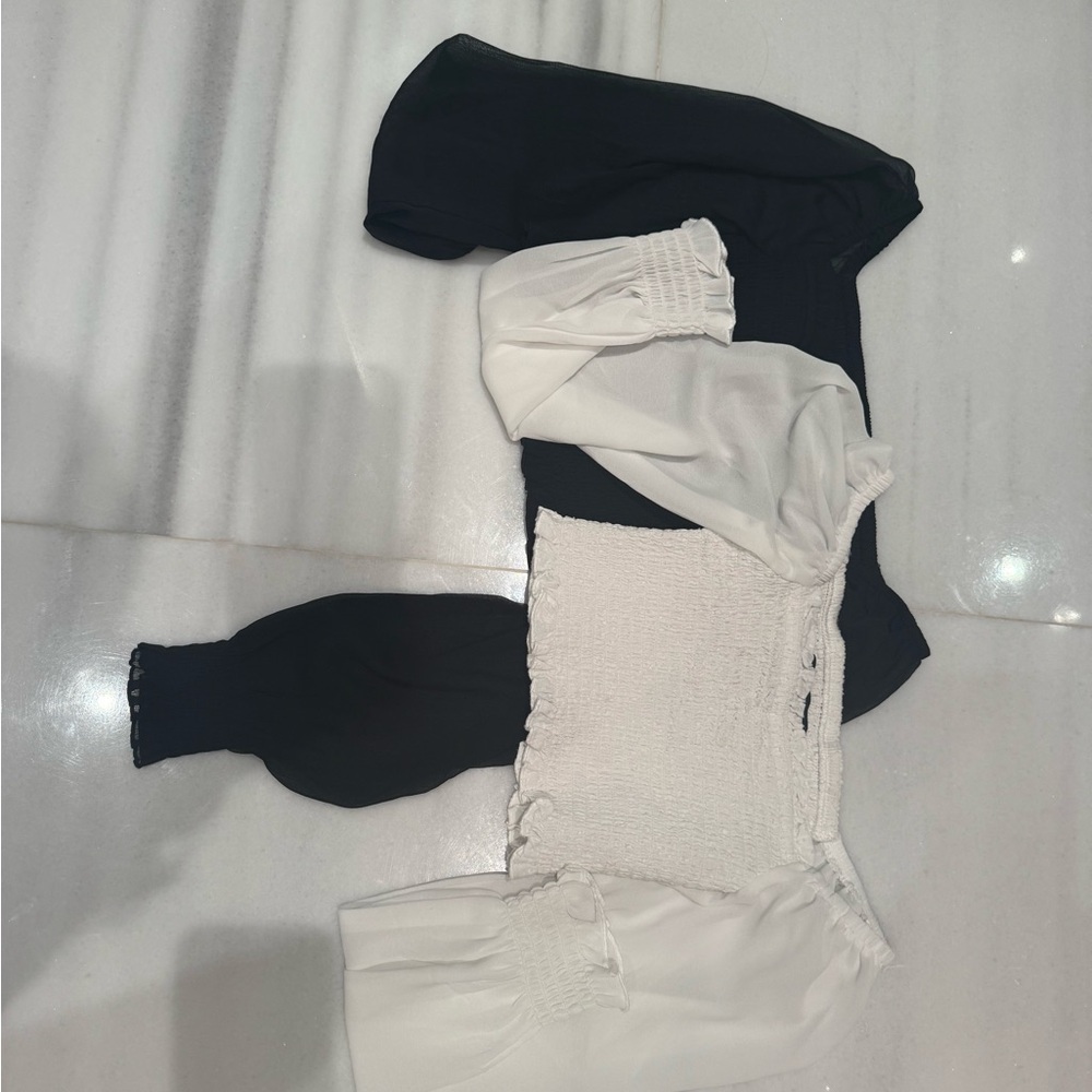 Katie J NYC Black and White Blouse